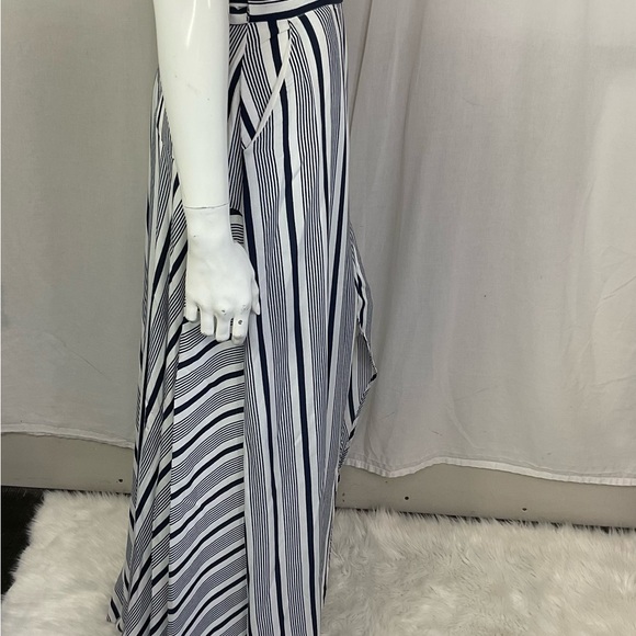 The Jetset Diaries Navy Blue White Her Allies Striped Maxi Wrap Skirt Size S - Picture 5 of 8